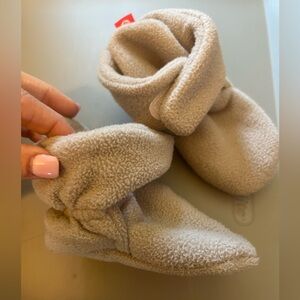 Gray Fleece Baby Booties